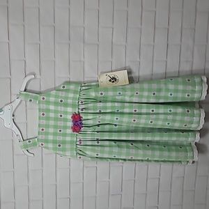 Good Lad girls green and white plaid dress